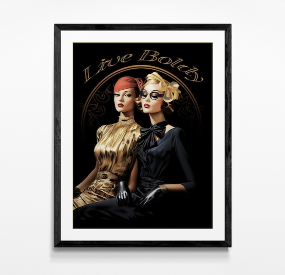 Vintage Fashion Print Wall Art Deco Display Beauty Salon Decor Print Retro Accent Home Style Gift Idea Vintage Art Deco Piece Salon Display