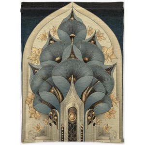 Ornate Textile Wall Art Botanical Wall Tapestry Elegant Art Nouveau Inspired Woven Hanging Vintage Style Home Decor Statement Wall Art image 8