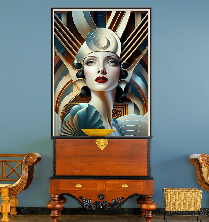 Art Deco Print of Beautiful 1920's Woman Home Decor Wall Art Printed on