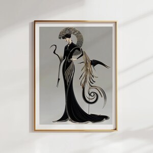 Affiche vintage noire et or, style Gatsby, sans cadre, motif géométrique classique des Années folles. Décoration intérieure esthétique et unique. image 5