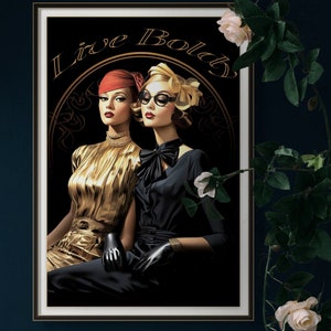 Retro Style Wall Art Vintage Fashion Print Art Deco Display Beauty Salon Decor Premium Quality Collection Home Accent Piece Multiple Sizes Available Fine Art Paper Elegant Interior Design Statement Bold Text Modern Collection