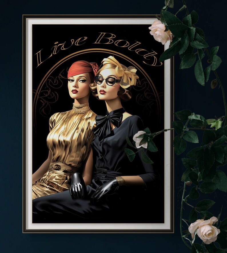 Retro Style Wall Art Vintage Fashion Print Art Deco Display Beauty Salon Decor Premium Quality Collection Home Accent Piece Multiple Sizes Available Fine Art Paper Elegant Interior Design Statement Bold Text Modern Collection