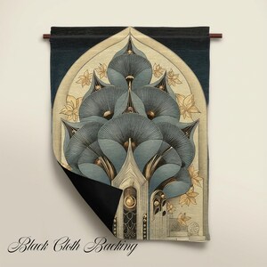 Ornate Textile Wall Art Botanical Wall Tapestry Elegant Art Nouveau Inspired Woven Hanging Vintage Style Home Decor Statement Wall Art image 6