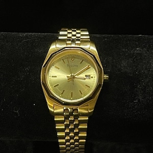 Vintage Women&#39;s Bulova Quartz Watch, Gold & Stainless Steel, 1980s