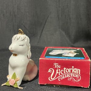 Porcelain Victorian Unicorn Figurine – The Victorian Collection, Original Box