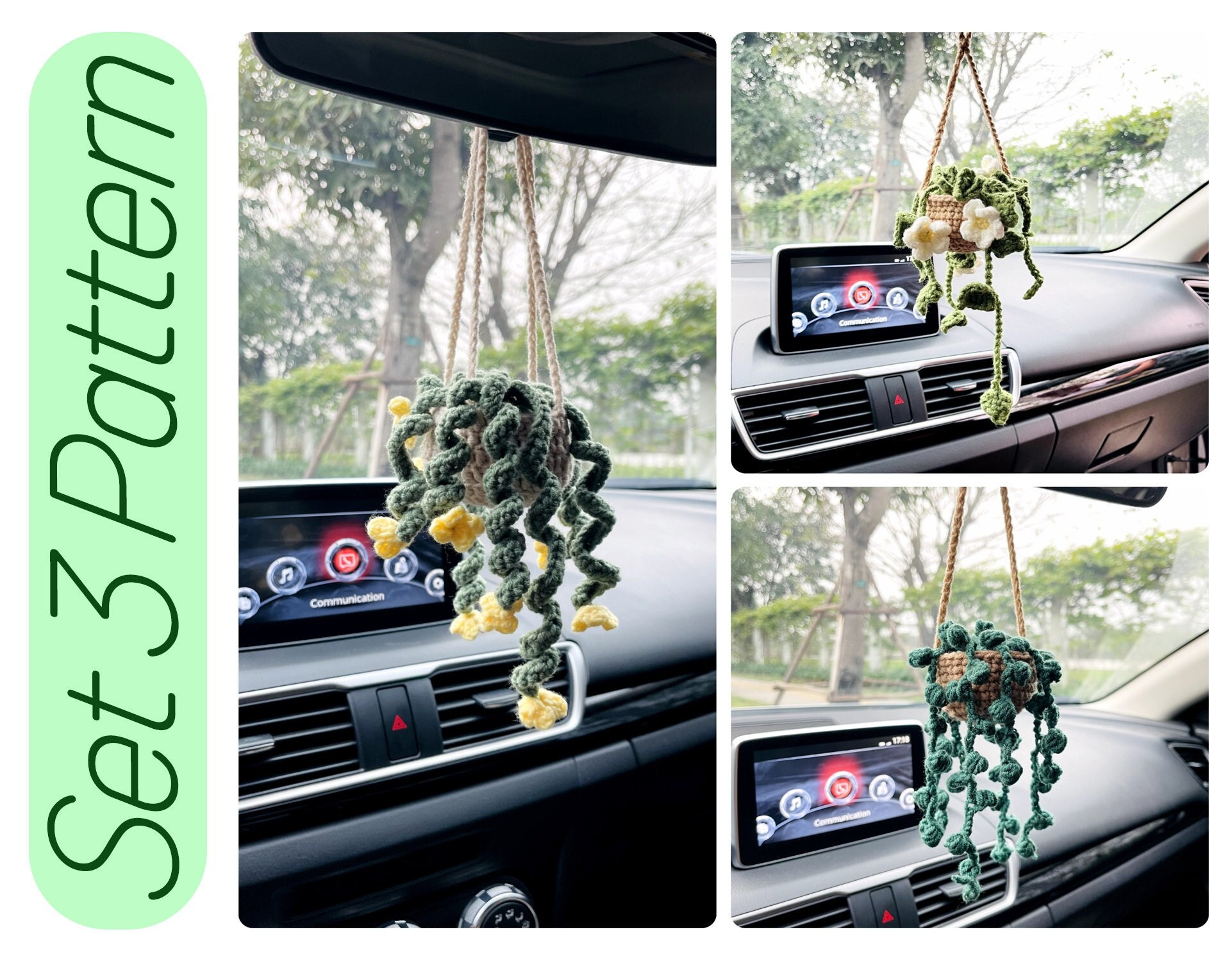 Crochet Hanging Plants Car Plants Crochet Cochet Pattern Etsy