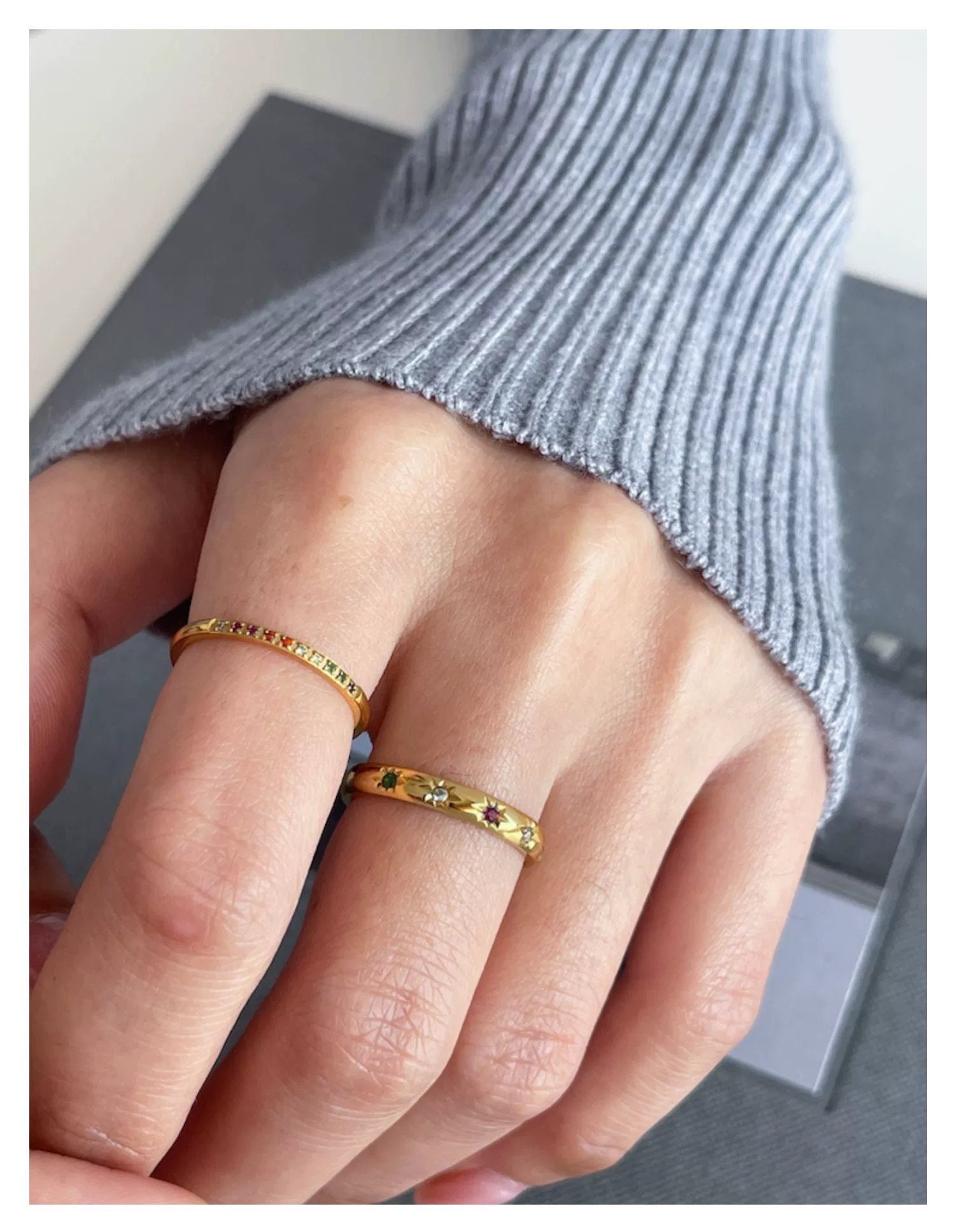 Single line shop diamond ring