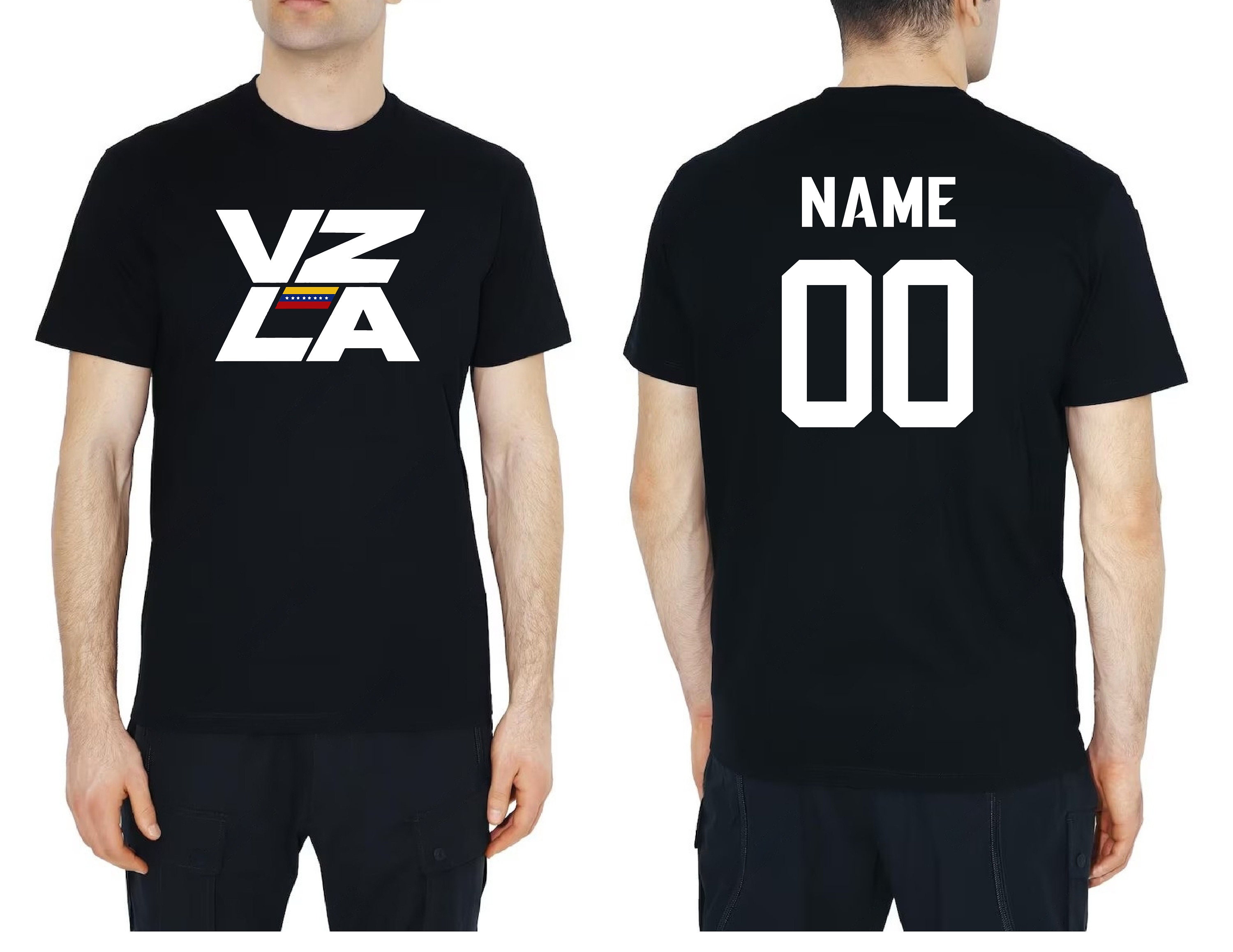 thumbnail image 2 of Veneka Venezuela Baseball Jersey – Franela Alusiva, Long Sleeve T-Shirt For Men – Black 2 of 2