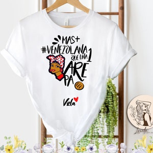 Mas Venezolana Que una Arepa, White and Black Shirt, Venezuela Shirt