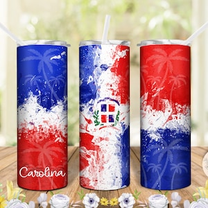 Vaso dominicano, vaso de bandera dominicana, vaso dominicano, vaso de República Dominicana