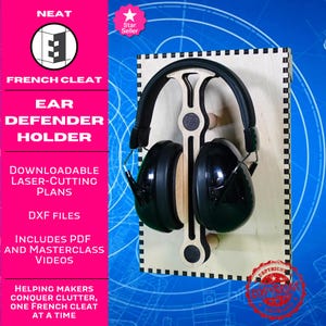 Soporte para protectores auditivos cortados con láser: organizador de tacos franceses para garaje (descarga digital)