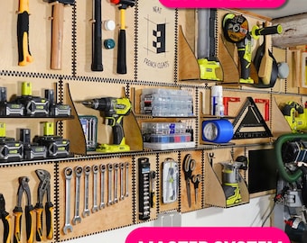 French Cleat Tool Holder Plans Bundle – 200+ Laser Cut Files (DXF, PDF) for Workshop Wall Storage & Organization