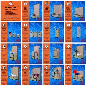 Modular French Cleat Nest Plans (DXF, SVG, LightBurn) | 84 Configurations for Small Tool & Consumable Storage | Neat Cleat System