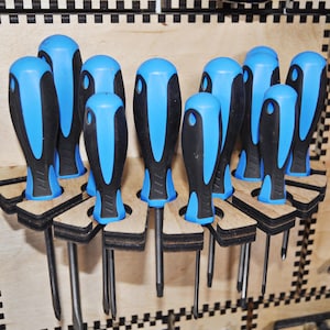 French Cleat Screwdriver Organizer: Effortless DIY Laser Cut Modular Wall Storage Solution for a Neat & Tidy Workshop or Garage