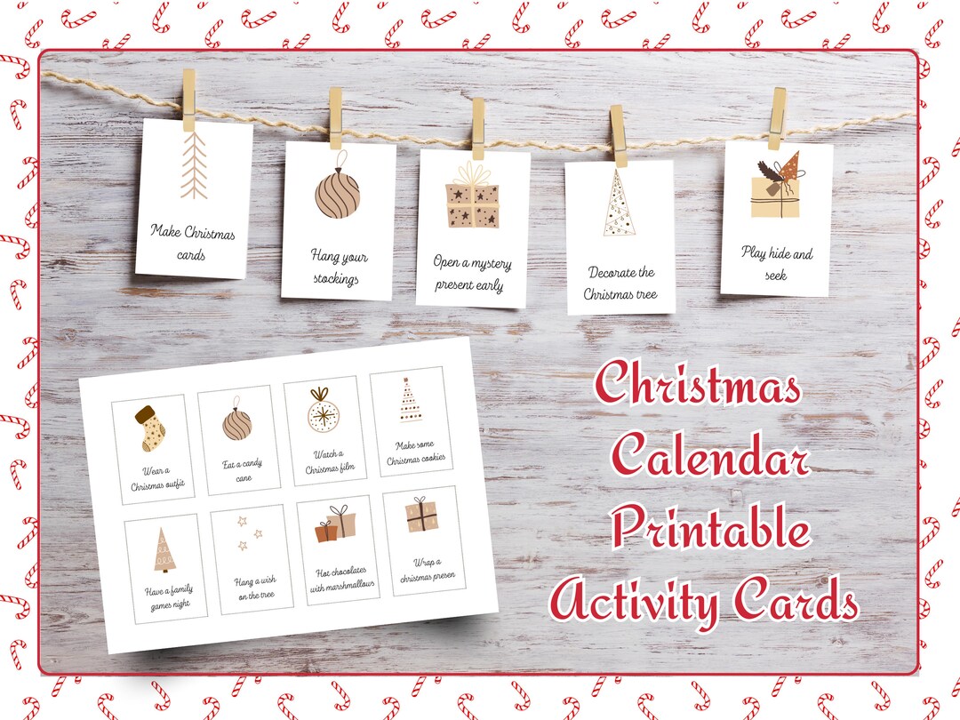 32 Printable Christmas Advent Calendar Activity Cards for Kids - Etsy