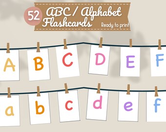 Pastel ABC Flash Cards, Educational Cards, Homeschool Printable, Learn ABC’s, Kids Alphabet, Preschool Materials, Alphabet Flashcards
