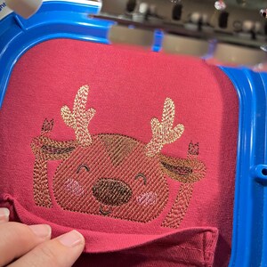 Embroidered Christmas Santa Pocket Comfort Colors T-Shirt - Holiday Shirt