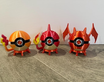 Custom Charmander Evolution Line Inspired Pokeball Fanart