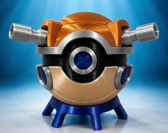Blastoise Inspired Pokeball | Pokemon Fan Art | Gamer Gift | Desk Decor | Shelf Display