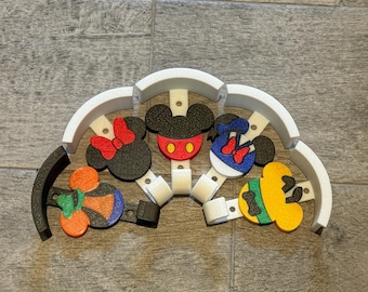 Loungefly Wall Hook Set of 5 | Mickey Minnie Donald Goofy Pluto | Disney Bag & Ear Display | 3D Printed Bundle | Backpack Hook Hanger