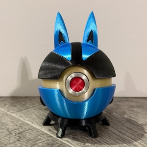 Lucario Pokeball Inspired Handmade 3DPrinted Fanart