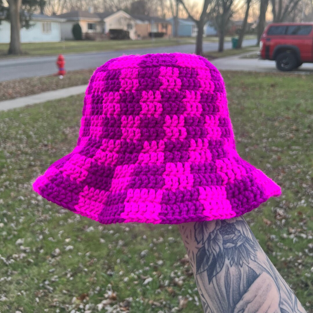 Custom Checkered Bucket Hat Etsy