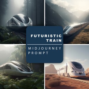 Midjourney Prompt for Futuristic Train