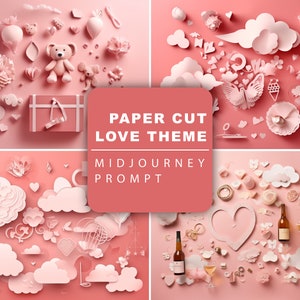 Midjourney Prompt for Paper Cut Love Theme