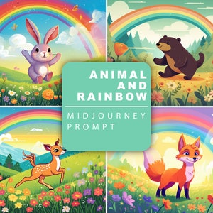 Midjourney Prompt for Animal And Rainbow