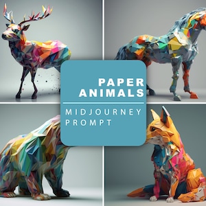 Midjourney Prompt for Paper Animals
