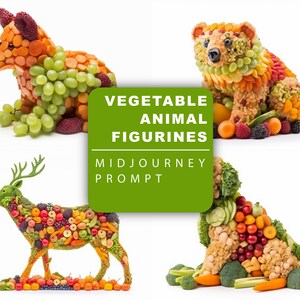 Midjourney Prompt for Vegetable Animal Figurines