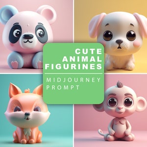 Midjourney Prompt for Cute Animal Figurines