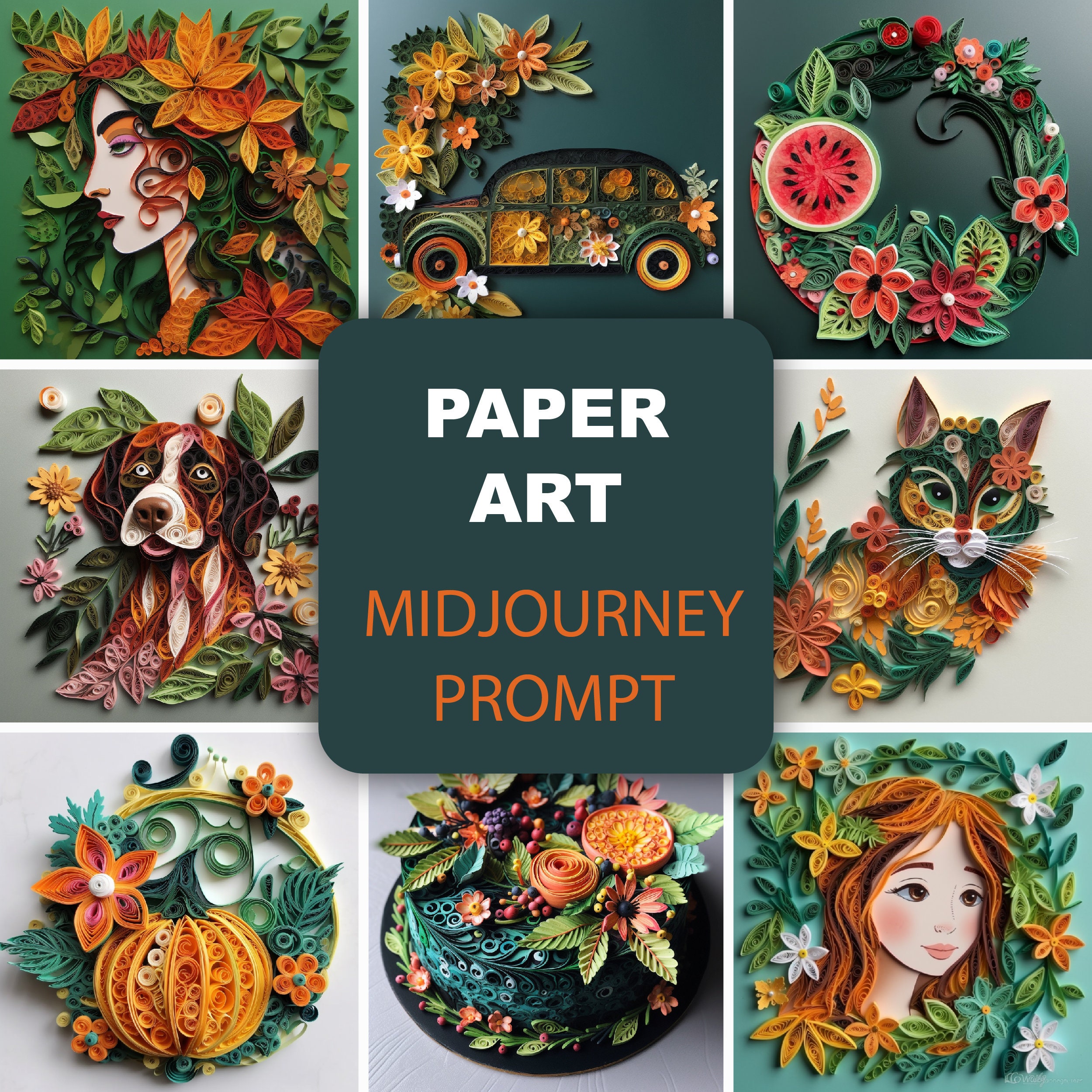 Midjourney Prompt for Paper Art Etsy