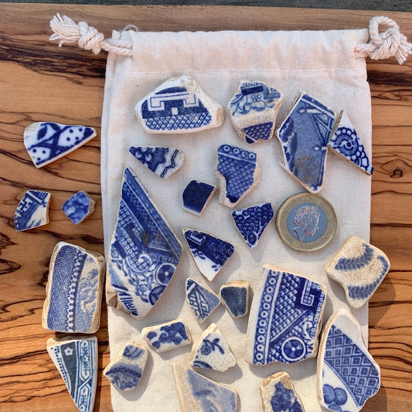 Sea pottery and glass pieces found on the beaches of Pembrokeshire / mosaic / gift idea / craft / art / collectors item