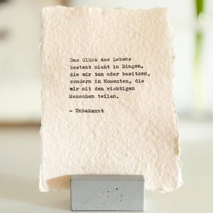 Citazione scritta a mano su carta fatta a mano | Ottimo regalo per Pasqua o per la festa della mamma | Tipografia unica | Formato A6 | Senza cornice