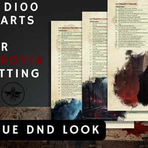 10 gráficos de rolo D100 para configuração da Baróvia | Maldição de Strahd | Baróvia | Mesa Ravenloft |d100 | ficha de personagem dnd | Masmorras e Dragões (5e)