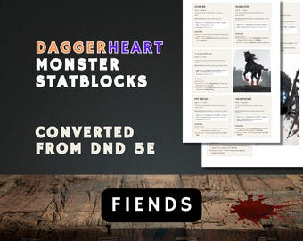 Daggerheart Fiends Adversaries: DnD 5e Monster Manual Conversion (PDF Download)