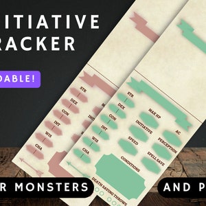 D&D 5e Initiative Tracker | Printable Dungeons and Dragons | DM Screen Accessories | PDF | Form Fillable PDFs |