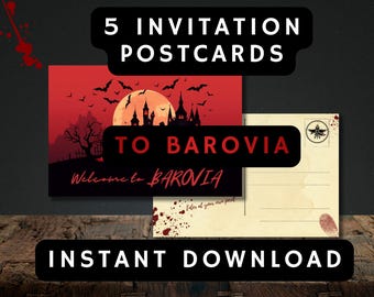 5 Barovia Postcard Invitations (Curse of Strahd)