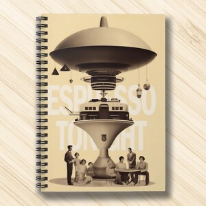 Retro Future | Espresso Machine | Spiral Notebook - Ruled Line