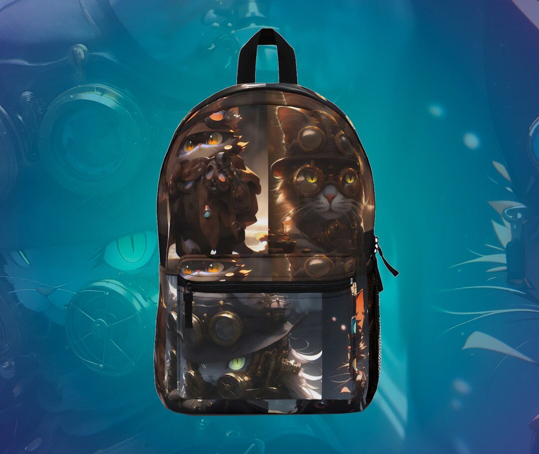 Steampunk Cat Messenger Bag Sleek and Practical Combines Steampunk