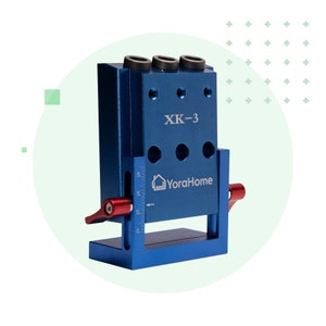 Pocket Hole Jig Kit (XK-3 3 Holes), Pocket Oblique Hole Locator, Drill Bit Jig Kit System