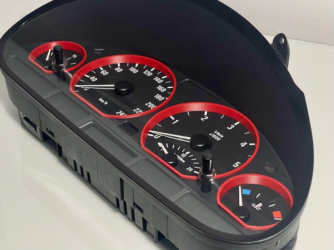 BMW E46 Gauge Cluster Rings silver/black/red Etsy
