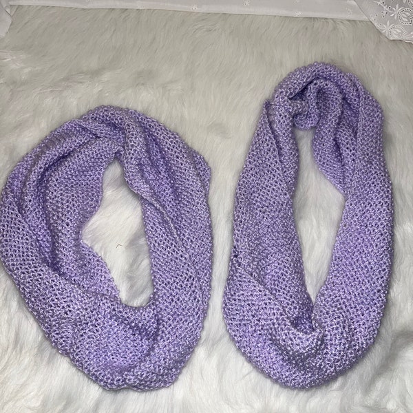 Mommie and me soft purple matching cowls