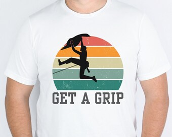 Rock Climbing Shirt, Men's Climbing Vintage Retro T-Shirt, Gift For Climber, Mountain Climb Rock Indoors Outdoors Lover, Bouldering Shirt