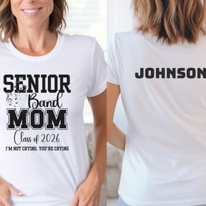 Personalized Band Mom Class of 2026 Unisex Jersey Tee, Senior Drumline Fan Gift, Marching Band Parent Shirt, Highschool Tee, Senior Mom