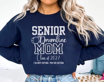Senior Drumline Mom Class of 2027 Shirt, Drumline Fan Gift, Marching Band Parent VNeck, Highschool Senior Mom Sweatshirt