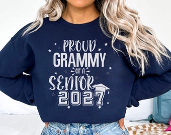 Senior Grammy Class of 2027 Tee, Grandson or Grand daughter Fan Gift Gma Shirt, Highschool Number One Fan, Senior Nana, Sport Fan, Proud Gma