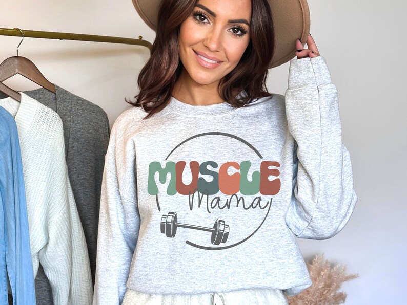Sudadera de mamá muscular, regalo para amante del gimnasio, regalo de Crossfitter, regalo para ella, regalo de entrenamiento, sudadera con cubierta de bomba, ropa de entrenamiento Ash