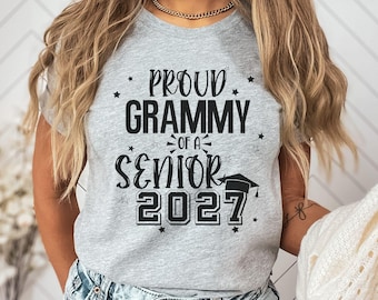 Senior Grammy Class of 2027 Tee, Grandson or Grand daughter Fan Gift Gma Shirt, Highschool Number One Fan, Senior Nana, Sport Fan, Proud Gma